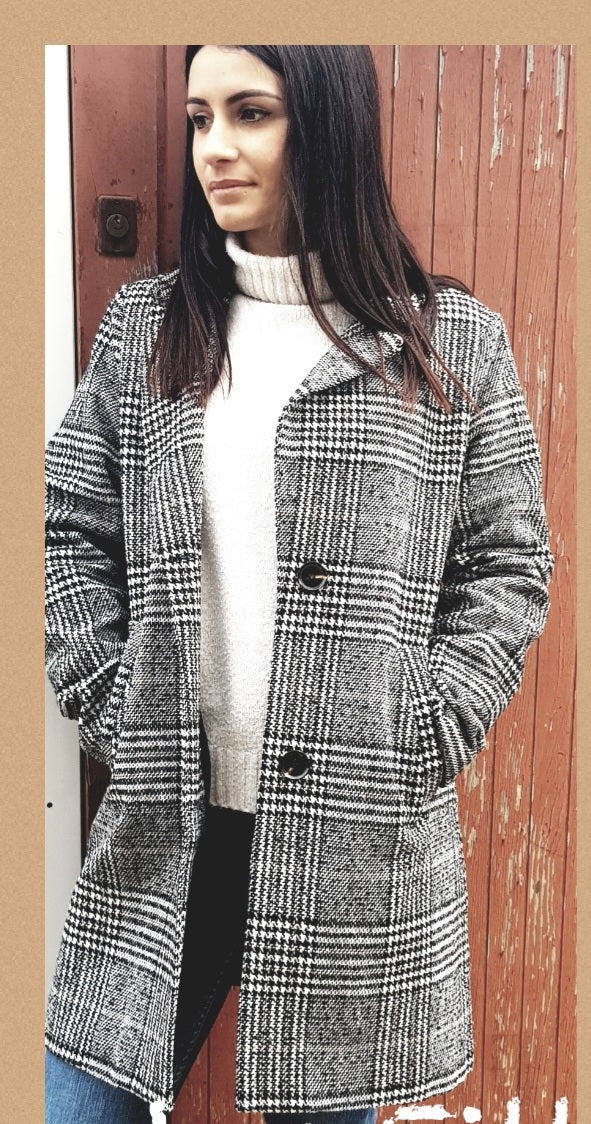 Veste à carreaux grise
