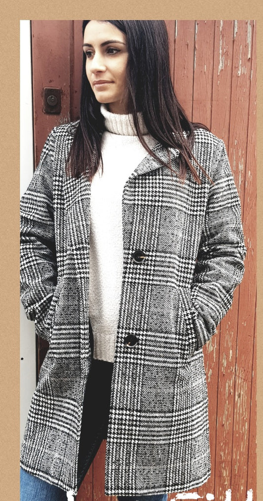 Veste à carreaux grise