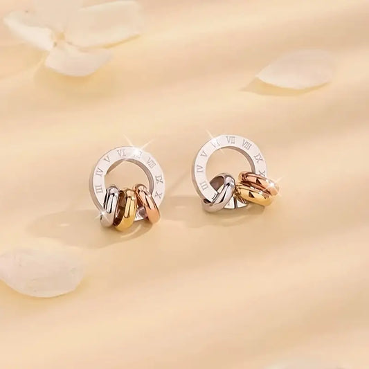 Boucle d'oreilles Martine chiffre romain argenté