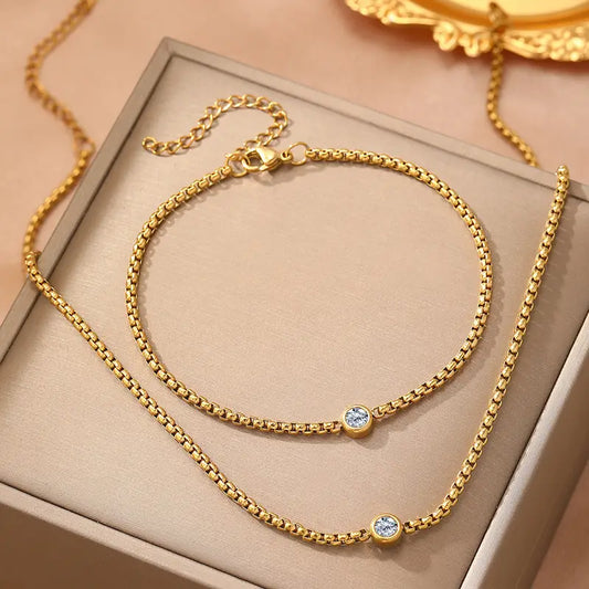 Parure Stella Collier et Bracelet doré