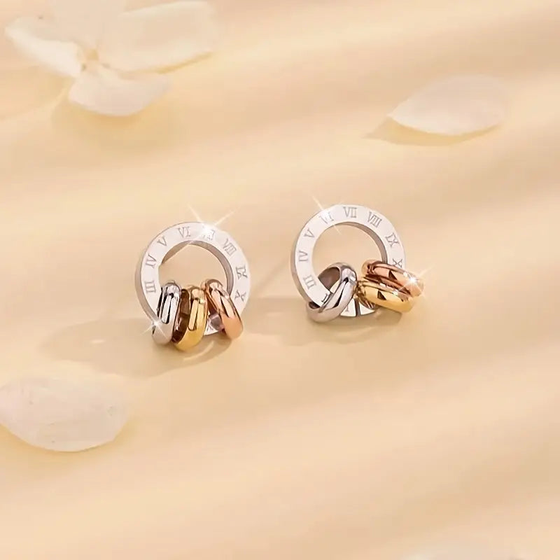 Boucle d'oreilles Martine chiffre romain argenté