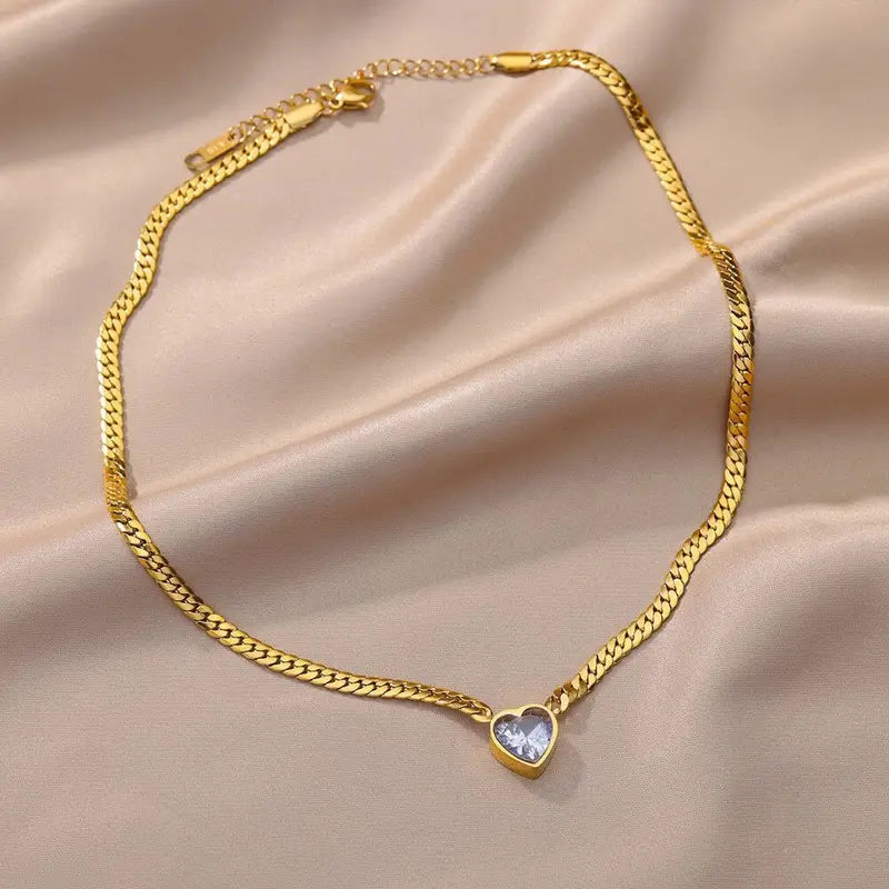 Collier coeur Jade