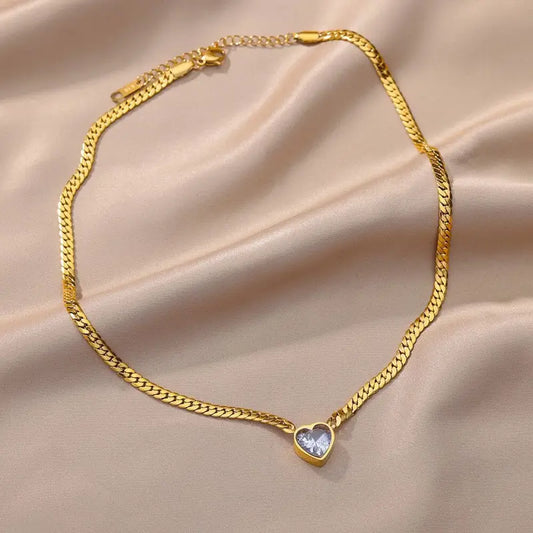 Collier coeur Jade